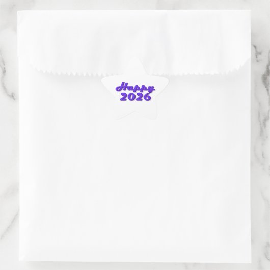 Happy 2026 星シール (バッグ)