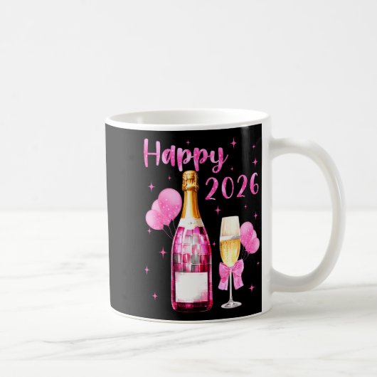 Happy 2026 Cheers To A New Year 2026 Champagne Coq コーヒーマグカップ (右)
