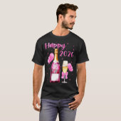 Happy 2026 Cheers To A New Year 2026 Champagne Coq Tシャツ (正面フル)