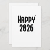Happy 2026 - minimalistic typography card シーズンカード (正面/裏面)