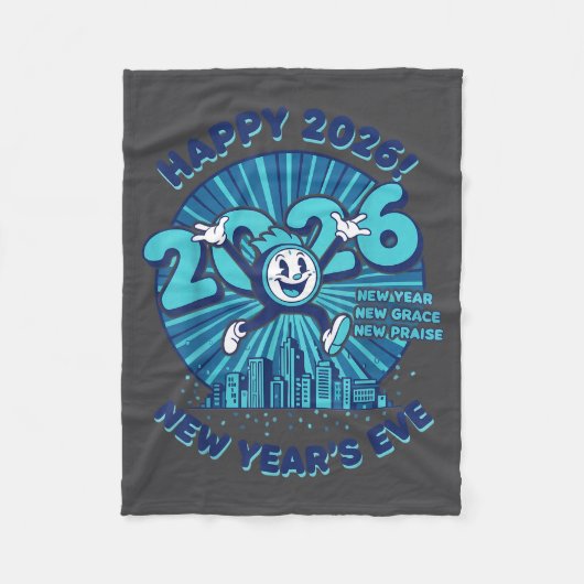 Happy 2026 New Year's Eve Celebration Design  フリースブランケット (正面)