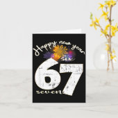 Happy 2026 New Year's Eve Party 67 Six Seven Meme  カード (黄色い花)