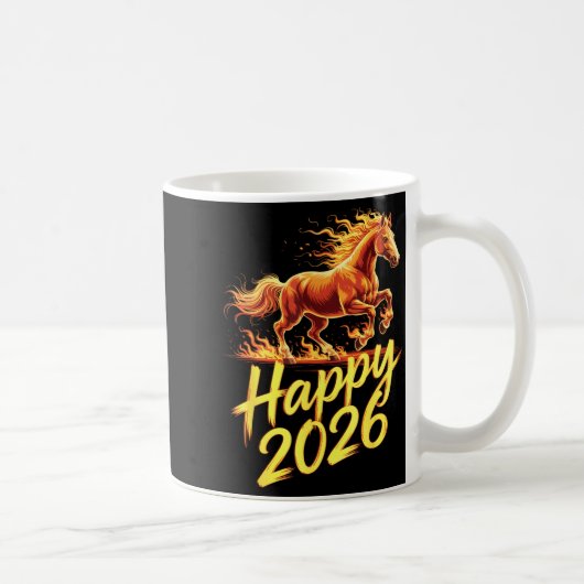 Happy 2026 Year Of The Horse Chinese Zodiac New Ye コーヒーマグカップ (右)
