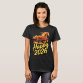Happy 2026 Year Of The Horse Chinese Zodiac New Ye Tシャツ (正面フル)
