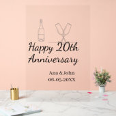 Happy 20th anniversary champagne bottle glass name アクリルサイン (ウェディング)