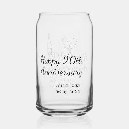 Happy 20th anniversary champagne bottle glass name ガラス缶
