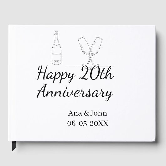 Happy 20th anniversary champagne bottle glass name ゲストブック (正面)