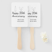 Happy 20th anniversary champagne bottle glass name ハンドファン (正面&裏面)