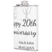 Happy 20th anniversary champagne bottle glass name フラスク (左)