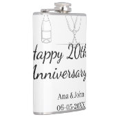 Happy 20th anniversary champagne bottle glass name フラスク (右)