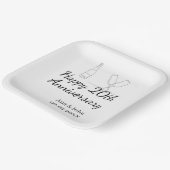 Happy 20th anniversary champagne bottle glass name ペーパープレート (傾斜あり)