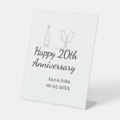 Happy 20th anniversary champagne bottle glass name 台座サイン (正面)