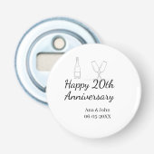 Happy 20th anniversary champagne bottle glass name 栓抜き (正面)