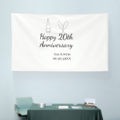 Happy 20th anniversary champagne bottle glass name 横断幕 (トレードショー)