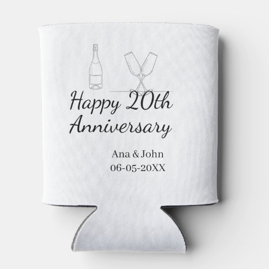 Happy 20th anniversary champagne bottle glass name 缶クーラー (裏面)