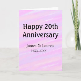 Happy 20th anniversary pink purple pastel name bol カード
