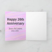 Happy 20th anniversary pink purple pastel name bol カード (内部)