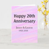 Happy 20th anniversary pink purple pastel name bol カード (黄色い花)