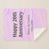 Happy 20th anniversary pink purple pastel name bol シェルパブランケット (正面(横))