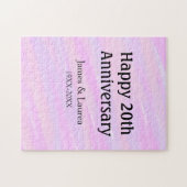 Happy 20th anniversary pink purple pastel name bol ジグソーパズル (横)