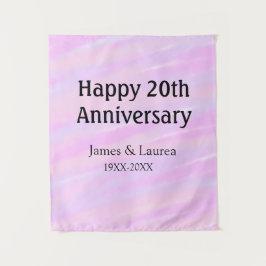 Happy 20th anniversary pink purple pastel name bol タペストリー