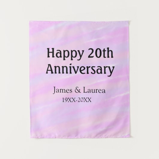 Happy 20th anniversary pink purple pastel name bol タペストリー (正面)