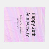 Happy 20th anniversary pink purple pastel name bol フリースブランケット (正面(横))