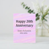 Happy 20th anniversary pink purple pastel name bol ポストカード (スタンド正面)