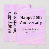 Happy 20th anniversary pink purple pastel name bol ポストカード (正面/裏面)