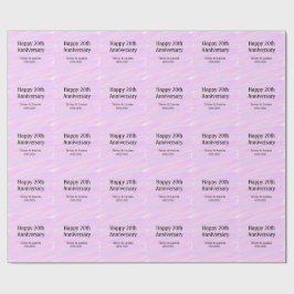 Happy 20th anniversary pink purple pastel name bol ラッピングペーパー