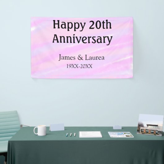 Happy 20th anniversary pink purple pastel name bol 横断幕 (トレードショー)