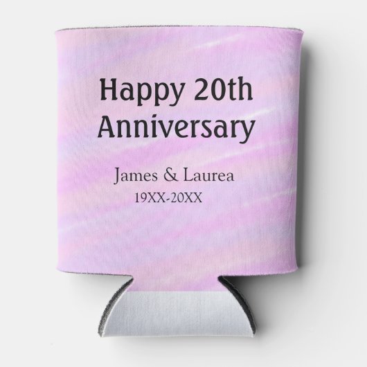 Happy 20th anniversary pink purple pastel name bol 缶クーラー (正面)