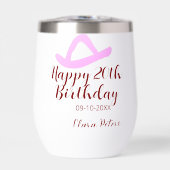 Happy 20th birthday pink cowboy girl name date sim (正面)