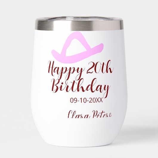 Happy 20th birthday pink cowboy girl name date sim (背面)