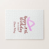 Happy 20th birthday pink cowboy girl name date sim ジグソーパズル (横)