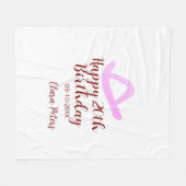 Happy 20th birthday pink cowboy girl name date sim フリースブランケット (正面(横))