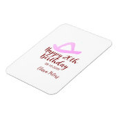 Happy 20th birthday pink cowboy girl name date sim マグネット (左側)