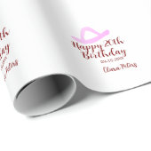 Happy 20th birthday pink cowboy girl name date sim ラッピングペーパー (ロールコーナー)