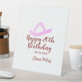 Happy 20th birthday pink cowboy girl name date sim 台座サイン (インサイチュ)