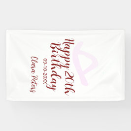 Happy 20th birthday pink cowboy girl name date sim 横断幕