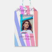 Happy 20th Birthday rainbow rustic boho lines phot ギフトタグ (正面)
