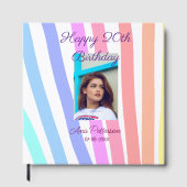 Happy 20th Birthday rainbow rustic boho lines phot ゲストブック (正面)