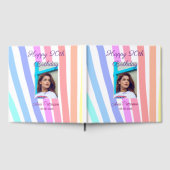 Happy 20th Birthday rainbow rustic boho lines phot ゲストブック (全面)