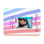 Happy 20th Birthday rainbow rustic boho lines phot マグネット (横)