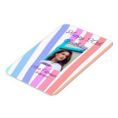 Happy 20th Birthday rainbow rustic boho lines phot マグネット (左側)