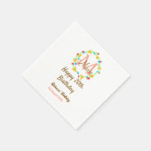 Happy 20th Birthday red add name monogram wreath スタンダードカクテルナプキン (角)