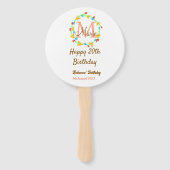 Happy 20th Birthday red add name monogram wreath ハンドファン (裏面)