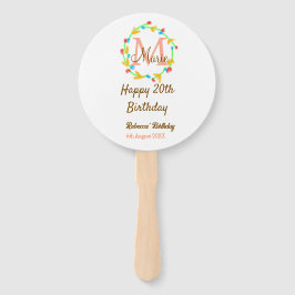 Happy 20th Birthday red add name monogram wreath ハンドファン