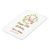 Happy 20th Birthday red add name monogram wreath マグネット (左側)