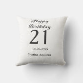 Happy 21st birthday bold letter simple name minima クッション (裏面)